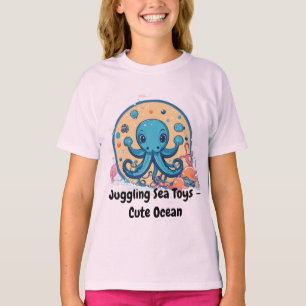 Minimalistische Baby-Oktopus Jonglier Meer Spielze T-Shirt