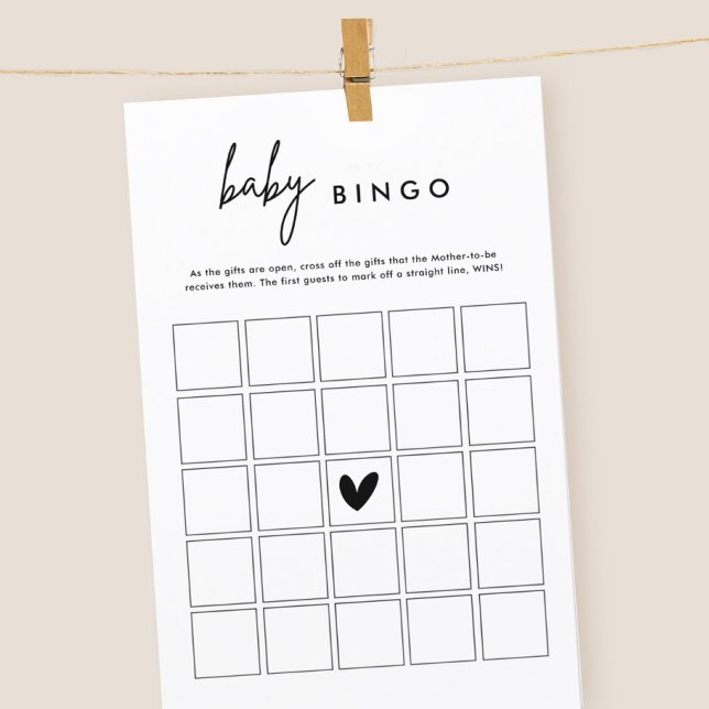 Minimalistische Baby Shooter Baby Bingo Game Card (Von Creator hochgeladen)