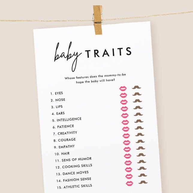 Minimalistische Baby Shower Baby Tracks Spielkarte (Von Creator hochgeladen)