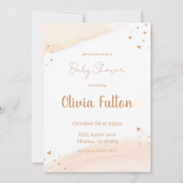 Minimalistische Baby Shower Einladung – Rosé