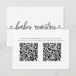 Minimalistische Baby Shower-Geschenklistenkarte mi Begleitkarte