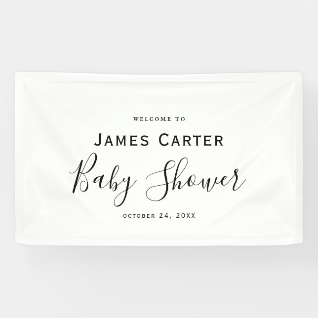 Minimalistische Babydusche - Begrüßungskarte Banner (Horizontal)