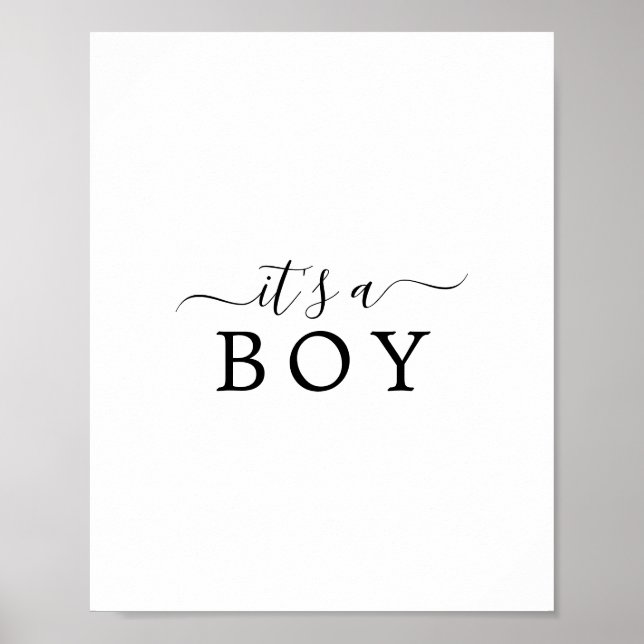 Minimalistische Babydusche Es ist ein Kinderzeiche Poster (Vorne)