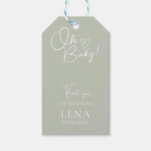 Minimalistische Babydusche neutral Geschenkanhänger