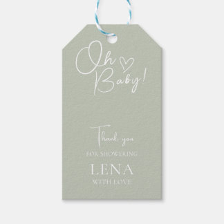 Minimalistische Babydusche neutral Geschenkanhänger