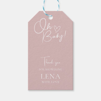 Minimalistische Babydusche neutral Geschenkanhänger