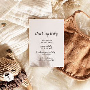 Minimalistische Babydusche Say Baby Game Sign Poster