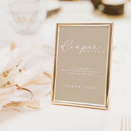 Minimalistische Babydusche-Windeln-Raffelstation-Z Poster