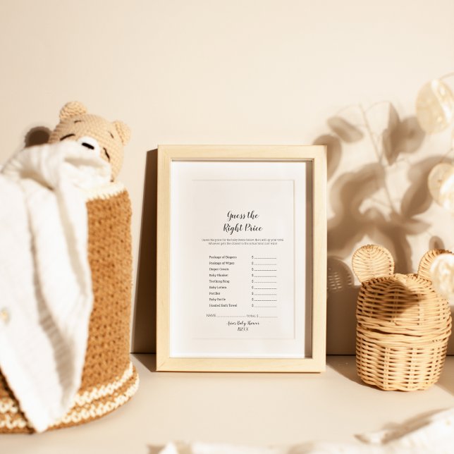Minimalistische Babyduschratenkarten Hinweiskarte (Von Creator hochgeladen)