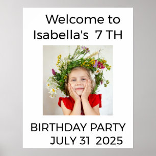 Minimalistische Babygeladeneinladung mit Foto Poster
