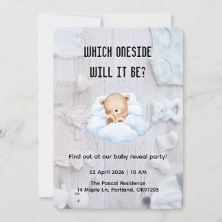 Minimalistische Babygeschlecht Enthüllungs-Party-E Einladung