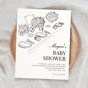 Minimalistische Babyparty Einladung