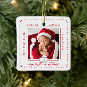 Minimalistische Babys Erstes Weihnachtsgeburtsheim Keramikornament