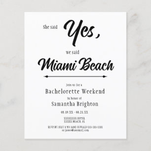 Minimalistische Bachelorette Wochenende Einladung