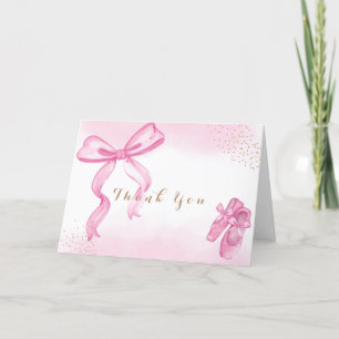 Minimalistische Ballerina Shoes Bow Baby Dusche Dankeskarte