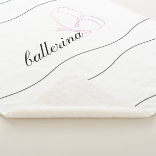 Minimalistische Ballerina und rosa Schmetterling W Sherpadecke