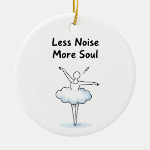 Minimalistische Balletttänzer-Seelen-Zitat-Kunst Keramik Ornament