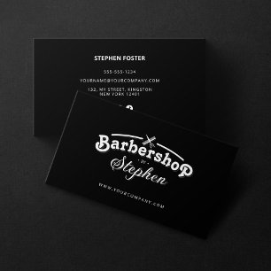 Minimalistische Barbershop Hairstylist Schere Schw Visitenkarte