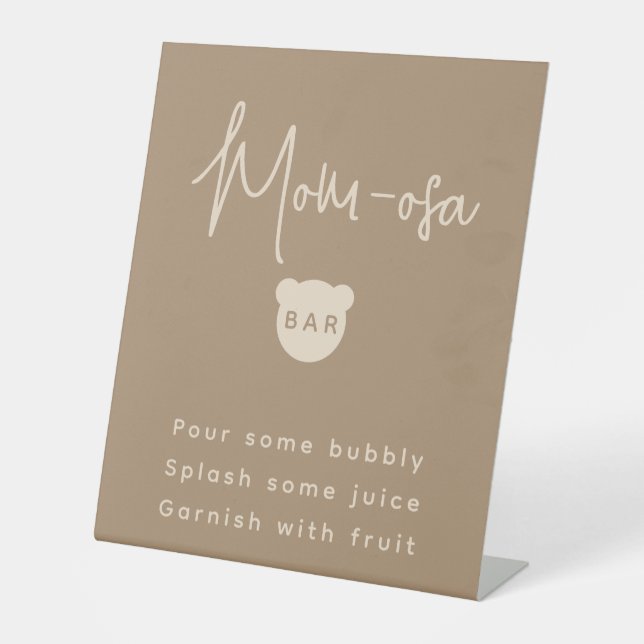 Minimalistische Bärendusche Mama-osa-Bar Sockelschild (Vorderseite)