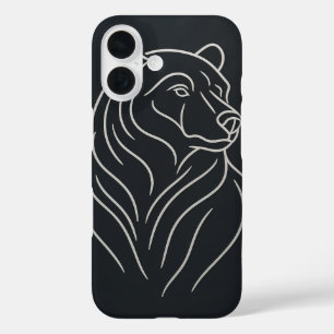 Minimalistische Bärenlinie Zeichnend iPhone 16 Hülle