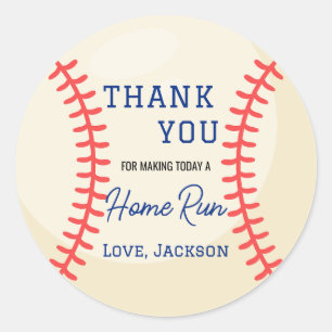 Minimalistische Baseball-Geschenke Favor Danke Runder Aufkleber