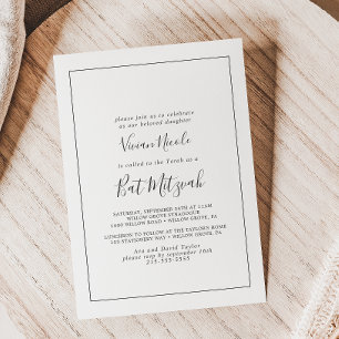 Minimalistische Bat Mitzwa Einladung