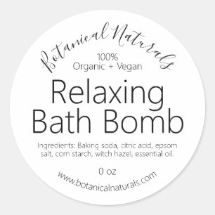 Minimalistische Bath Bomb Labels Runder Aufkleber