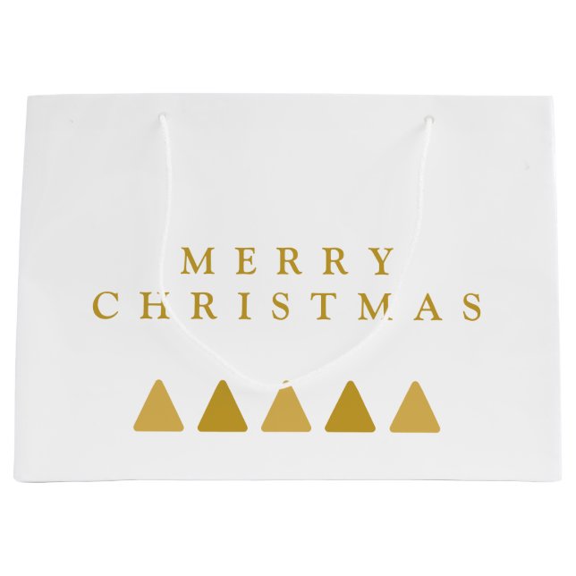 Minimalistische Bäume Frohe Weihnachtsvorlage Große Geschenktüte (Vorderseite)