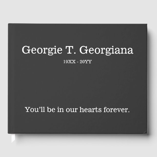 Minimalistische Beerdigung/Gästebuch Gästebuch (Vorderseite)