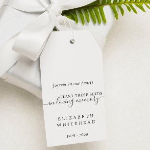 Minimalistische Beerdigung von Saatgutpackungen Geschenkanhänger