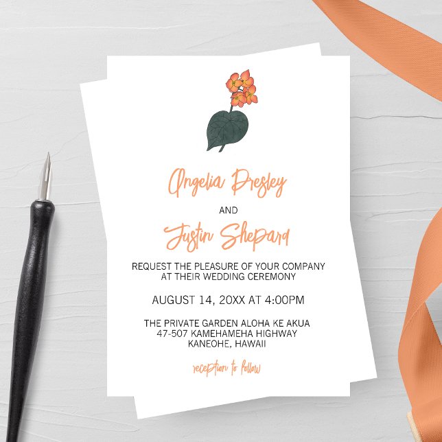 Minimalistische Begonia-Blume Einladung (Von Creator hochgeladen)