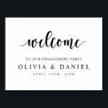 Minimalistische Begrüßung unserer Engagement-Party Poster<br><div class="desc">Dieses Schild ist der perfekte Weg,  um Familie und Freunde zu Ihrer Verlobungsfeier zu begrüßen!</div>