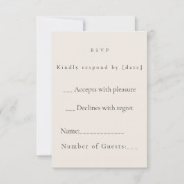 Minimalistische Beige-Hochzeits-RSVP-Karte RSVP Karte