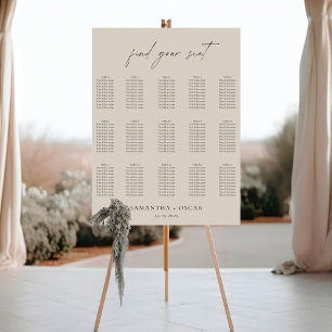 Minimalistische Beige Hochzeitstabelle Poster