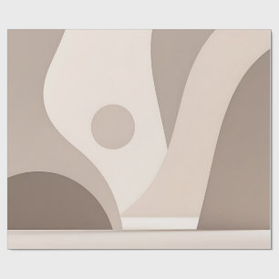 Minimalistische beige organische abstrakte Formen Geschenkpapier