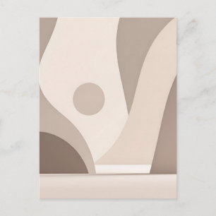 Minimalistische beige organische abstrakte Formen Postkarte