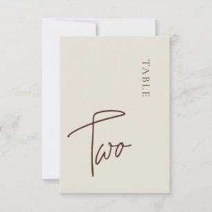 Minimalistische Beige Tisch zwei Tischnummern