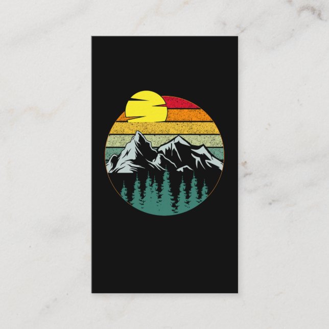 Minimalistische Berge Natur Camping Wandern Visitenkarte (Vorderseite)