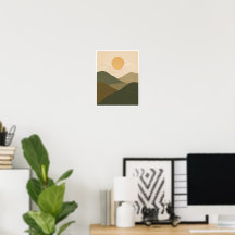 Minimalistische Berglandschaft-Wandkunst