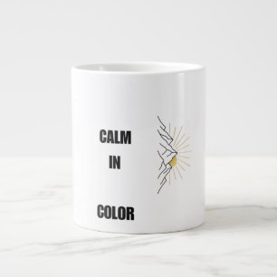 Minimalistische Bergsonnenaufgang-Linienkunst-Tass Jumbo-Tasse
