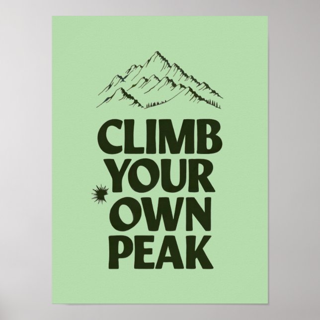 Minimalistische Bergwelt - Motivierend Wandern Poster (Vorne)