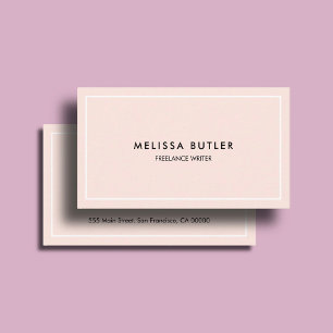 Minimalistische Beruflich-Blush-Pink-Visitenkarte Visitenkarte