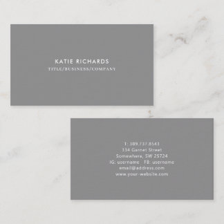 Minimalistische Beruflich-Grau-Visitenkarte Visitenkarte