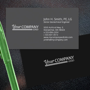 Minimalistische, Berufliche 2-Tone-Schwarzkohle Visitenkarte