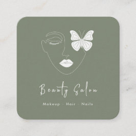 Minimalistische Berufliche Beauty Salon Visitenkar Quadratische Visitenkarte