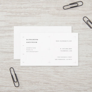 Minimalistische Berufliche CPA-Visitenkarte Visitenkarte
