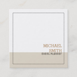 Minimalistische Berufliche Elegant Weiß und Knoche Quadratische Visitenkarte