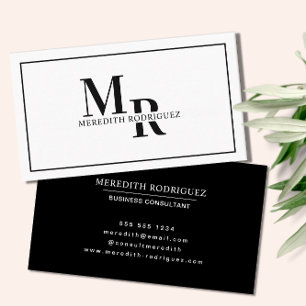Minimalistische Berufliche Eleganto Schwarz und We Visitenkarte
