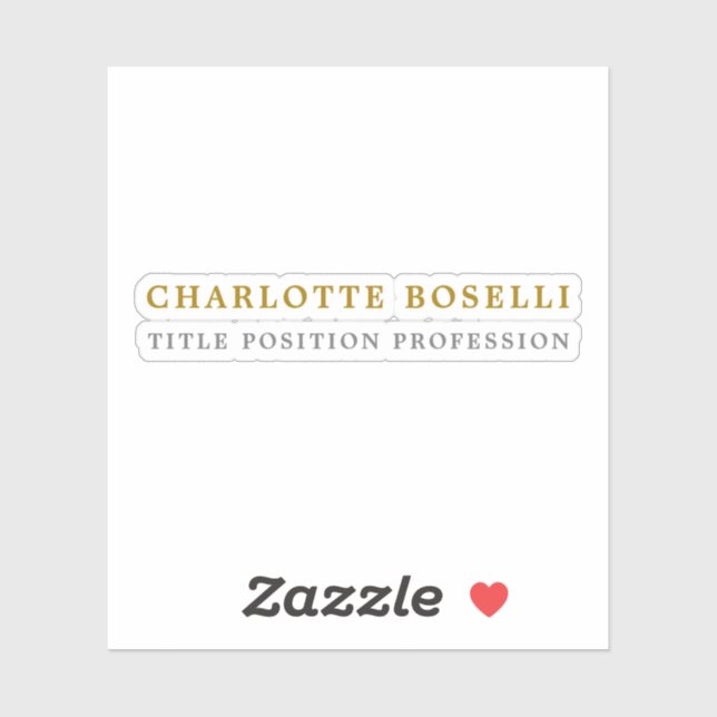 Minimalistische Berufliche Goldfarbe Aufkleber (Blatt)