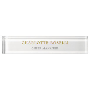 Minimalistische Berufliche Goldfarbe Namensplakette